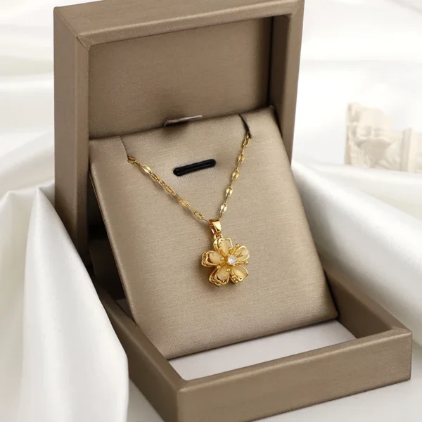 BlossomSpin™ 360° Rotatable Flower Pendant Necklace - Image 3