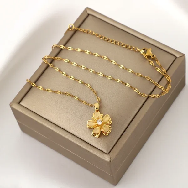 BlossomSpin™ 360° Rotatable Flower Pendant Necklace - Image 6