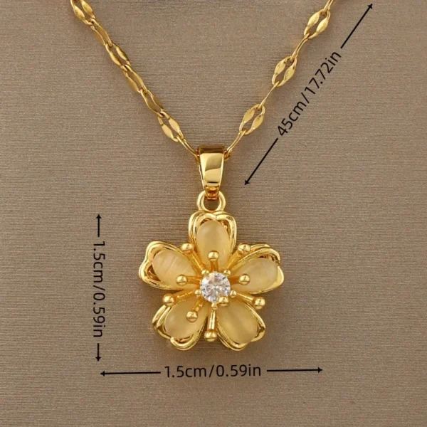 BlossomSpin™ 360° Rotatable Flower Pendant Necklace - Image 2