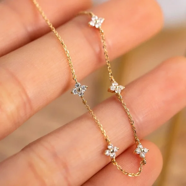 Lustrous Bloom™ – 925 Sterling Silver Zircon Bracelet