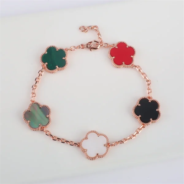 Verdant Grace™ – Elegant Stone & Copper Snake Chain Bracelet