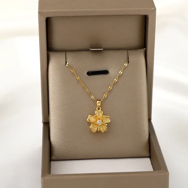 BlossomSpin™ 360° Rotatable Flower Pendant Necklace - Image 4