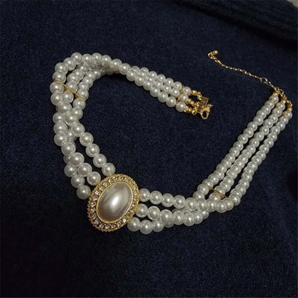 LustreLink™ – Elegant Simulated Pearl Link Necklace