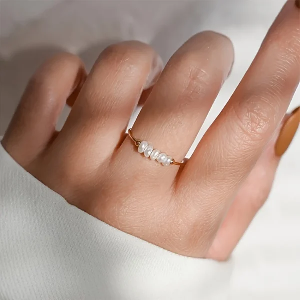 Aurora Pearl™ – Elegant Freshwater Pearl Stainless Steel Ring - Image 3