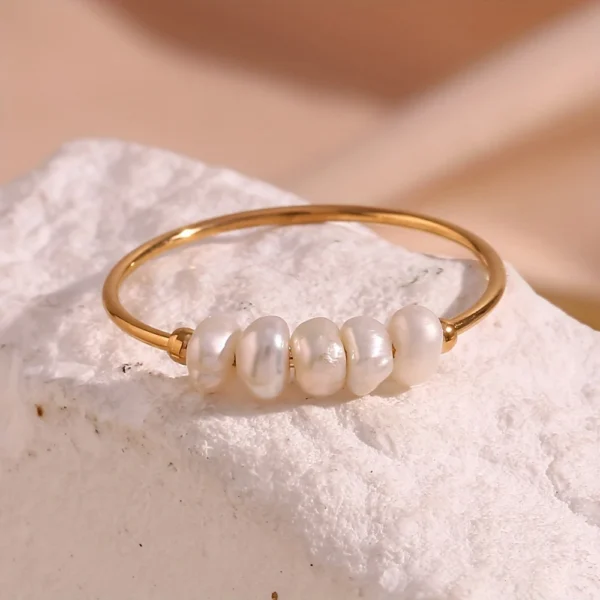 Aurora Pearl™ – Elegant Freshwater Pearl Stainless Steel Ring - Image 6