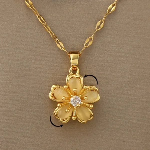 BlossomSpin™ 360° Rotatable Flower Pendant Necklace
