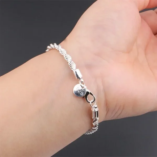 SterliX™ 925 Silver Rope Bracelet – Timeless Elegance for Every Occasion - Image 2