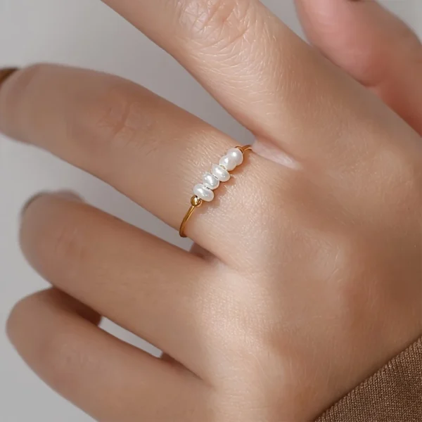 Aurora Pearl™ – Elegant Freshwater Pearl Stainless Steel Ring - Image 4