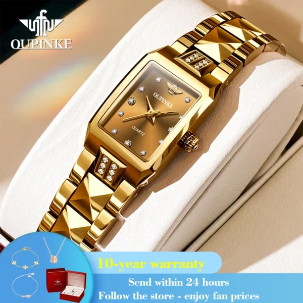 Celestia Luxe™ – Elegant Stainless Steel Quartz Watch for Women